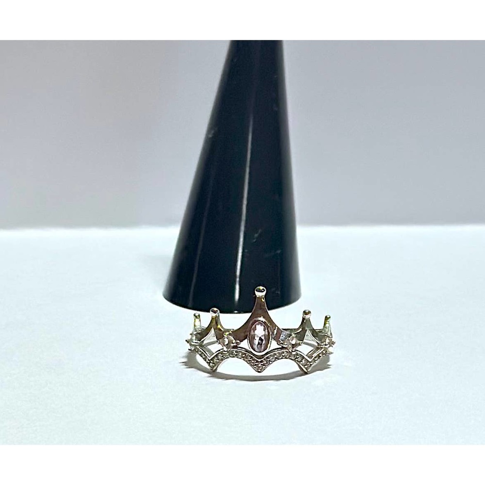 SterlingSilver 925 QUEEN CROWN Pink Topaz Ring Size 10